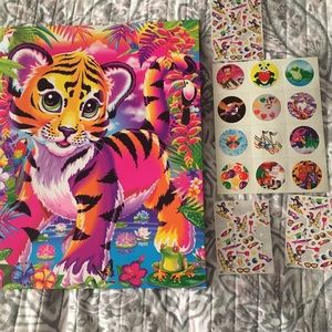 Lisa Frank Forrest folder with stickers